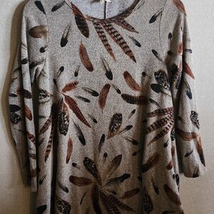 Bellamie Gray and Brown Knit Top